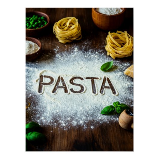Rustic Pasta Still Life Art – Culinary Kitchen Dec ポスター (正面)