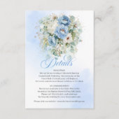 Rustic Pastel Blue Peonies Greenery Details エンクロージャーカード (正面)