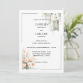 Rustic Pastel Earthy Tones Watercolor Barn Wedding 招待状 (スタンド正面)