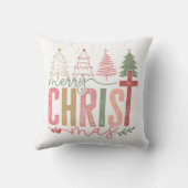 Rustic Pastel Merry Christ mas Tree クッション (裏面)