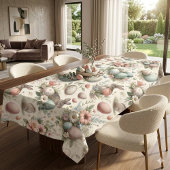 Rustic Pastel Spring Easter Bunny Decorative Eggs  テーブルクロス