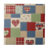 Rustic Patchwork Hearts Picnic Pattern (4) タイル (正面)