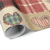 Rustic Patchwork Hearts Picnic Pattern (5) ラッピングペーパー (ロールコーナー)