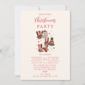 Rustic Patchwork Ho Ho Ho Christmas 招待状 (正面)