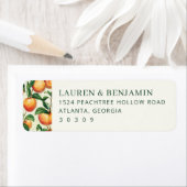 Rustic Peach Watercolor Peaches ラベル (インサイチュ)