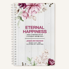 Rustic Peonies Floral Eternal Happiness Convention ノートブック