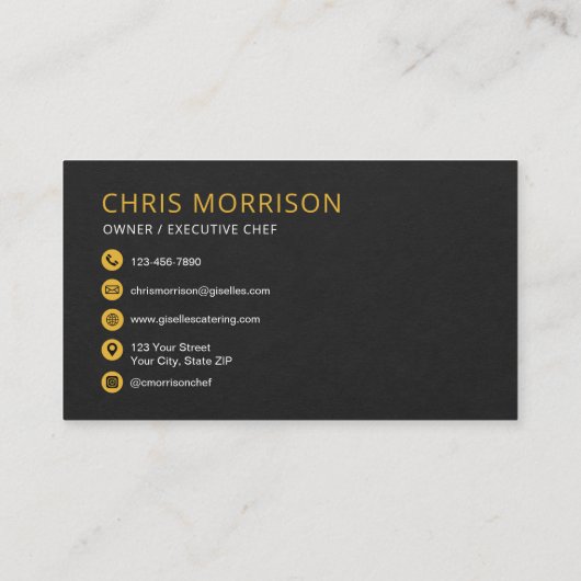 Rustic Personal Chef Catering Knife 名刺 (裏面)