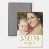 Rustic Personalize Name Year Established Mom Gift マグネット (正面/裏面)