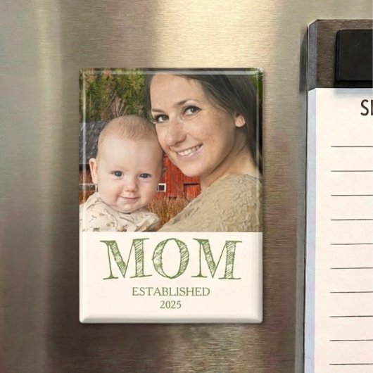 Rustic Personalize Name Year Established Mom Gift マグネット