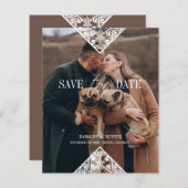 Rustic Pet Photo Lace Effect Whimsical Typography (正面/裏面)