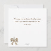 Rustic Photo Bow Jolly Happy Merry Christmas Card シーズンカード (裏面)