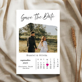 Rustic Photo Calendar Save The Date Card セーブザデート