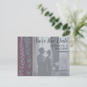 Rustic Photo & Foliage Save the Date ウェディング 案内ポストカード (スタンド正面)