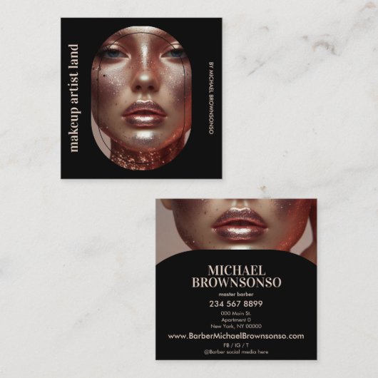 Rustic Photo for Hair Stylists & Makeup Artists スクエア名刺 (正面/裏面)