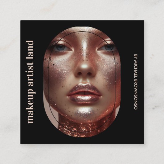 Rustic Photo for Hair Stylists & Makeup Artists スクエア名刺 (正面)