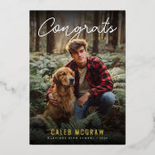 Rustic PhotoPop Graduation 箔招待状 (正面)