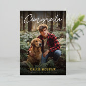 Rustic PhotoPop Graduation 箔招待状 (立ち正面)