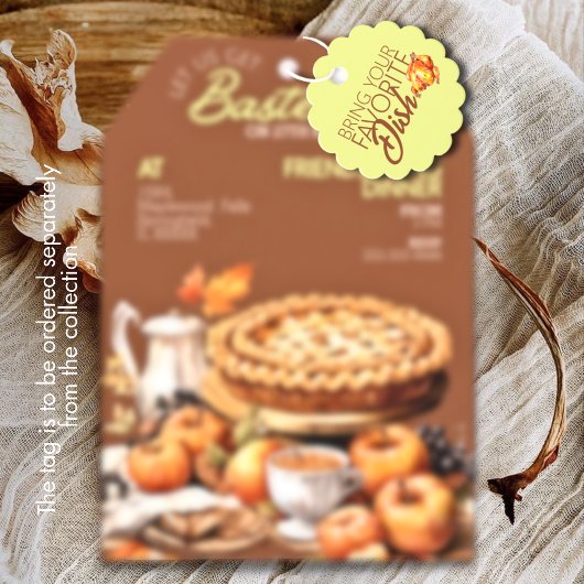 Rustic Pie Cozy Friendsgiving Dinner Invitation シーズンカード