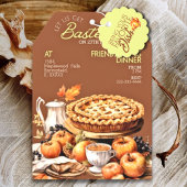 Rustic Pie Cozy Friendsgiving Dinner Invitation シーズンカード