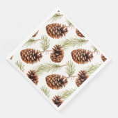 Rustic Pine Cone  スタンダードカクテルナプキン (コーナー)