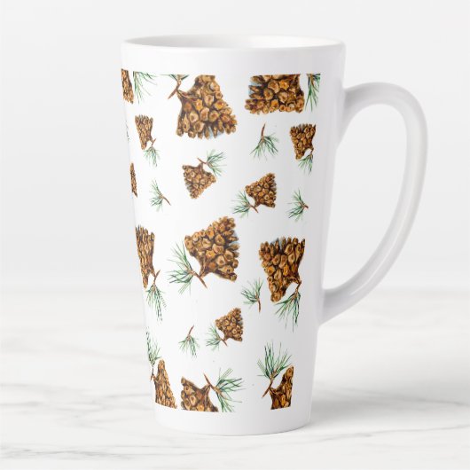 Rustic Pine Cone Forest Mug – Nature-Inspired Desi カフェラテマグ (右)
