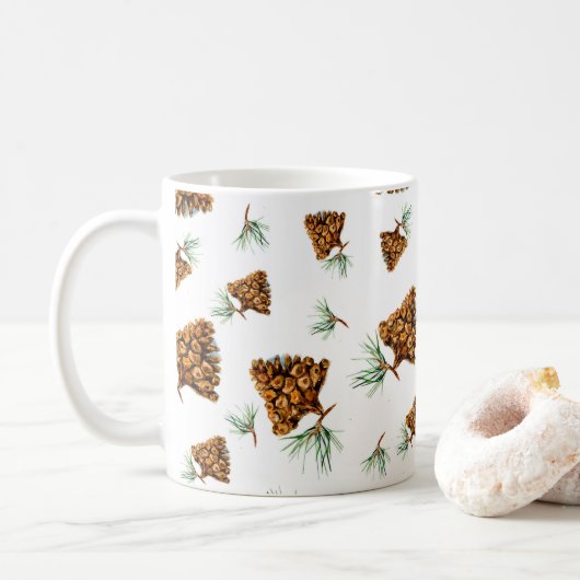 Rustic Pine Cone Forest Mug – Nature-Inspired Desi コーヒーマグカップ (ドーナツ)