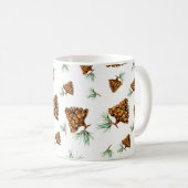 Rustic Pine Cone Forest Mug – Nature-Inspired Desi コーヒーマグカップ (正面右)