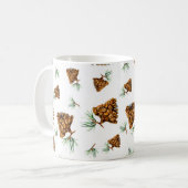 Rustic Pine Cone Forest Mug – Nature-Inspired Desi コーヒーマグカップ (正面左)