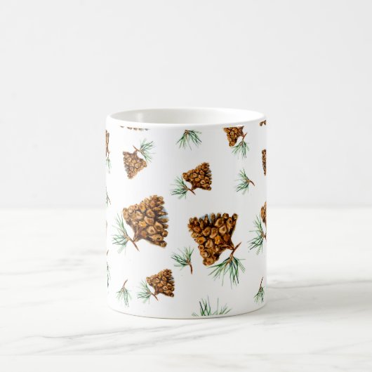 Rustic Pine Cone Forest Mug – Nature-Inspired Desi コーヒーマグカップ (中央)