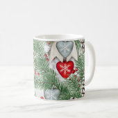 Rustic Pine Cone Holiday Watercolor Classic コーヒーマグカップ (正面右)