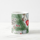 Rustic Pine Cone Holiday Watercolor Classic コーヒーマグカップ (中央)