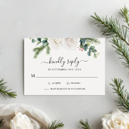 Rustic Pine Eucalyptus Greenery Boho Wedding RSVP 