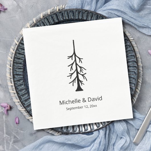 Rustic Pine Tree Modern Boho Casual Wedding  スタンダードランチョンナプキン
