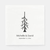 Rustic Pine Tree Modern Boho Casual Wedding  スタンダードランチョンナプキン (正面)