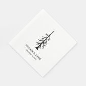 Rustic Pine Tree Modern Boho Casual Wedding  スタンダードランチョンナプキン (角)