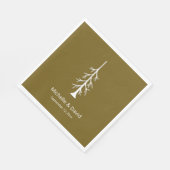 Rustic Pine Tree Woodland Casual Wedding Brown スタンダードランチョンナプキン (角)