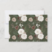 Rustic Pine Winter Wedding QR Code RSVP Card (裏面)