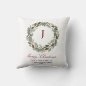Rustic Pine Wreath Christmas クッション (裏面)