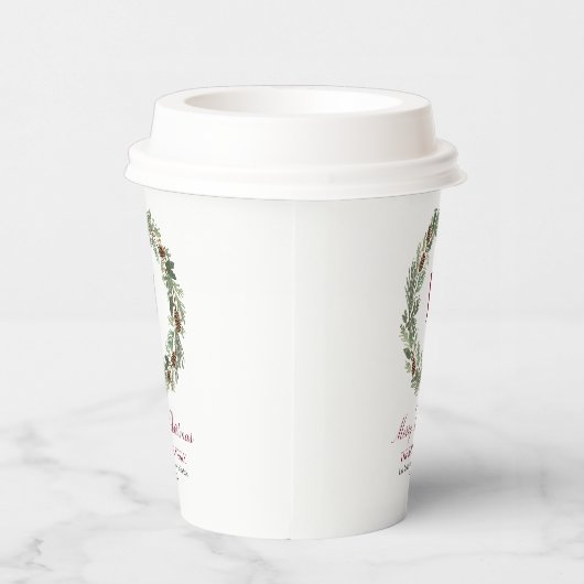 Rustic Pine Wreath Christmas 紙コップ (右)