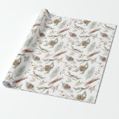 Rustic Pinecone & Evergreen Christmas  ラッピングペーパー (アンロールド)