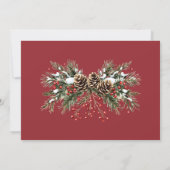 Rustic Pinecone Holiday Photo Christmas Card 招待状 (裏面)