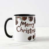 Rustic Pinecone Merry Christmas Combo Mug  マグカップ (左)