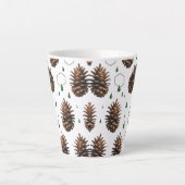 Rustic Pinecone Small Latte Mug | Woodland Holiday カフェラテマグ (正面)