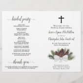 Rustic Pinecones DIY Fold Catholic Wedding Program (正面)