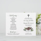 Rustic Pinecones DIY Fold Catholic Wedding Program (スタンド正面)