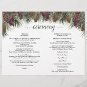Rustic Pinecones DIY Fold Catholic Wedding Program (裏面)