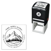 Rustic Pines & Peaks Round Return Address  セルフインキングスタンプ (インサイチュ)