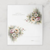 Rustic Pink and Orange Floral Wedding Place Card プレイスカード (外部開封)