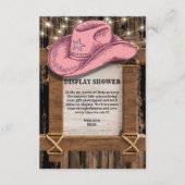 Rustic Pink Cowgirl Hat Baby Shower  エンクロージャーカード (正面)