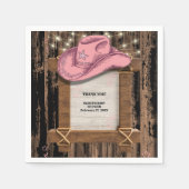 Rustic Pink Cowgirl Hat Baby Shower  スタンダードカクテルナプキン (正面)